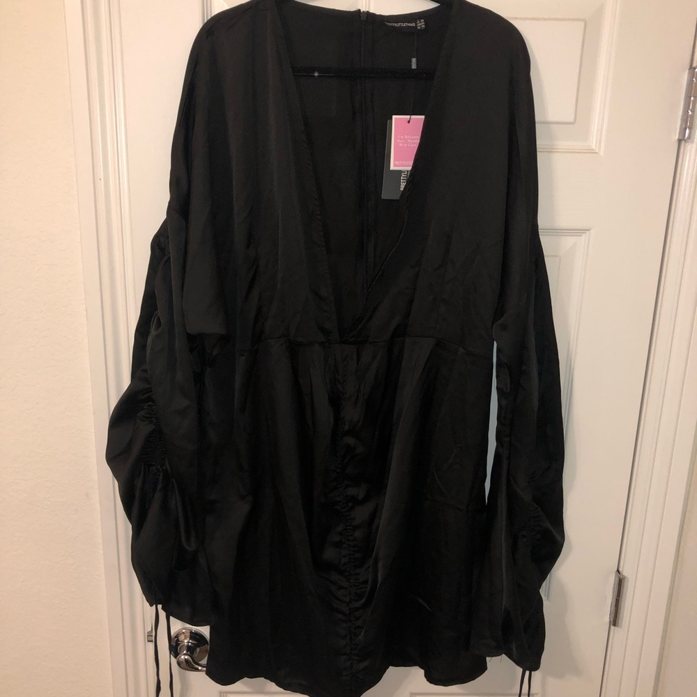 New satin black dress